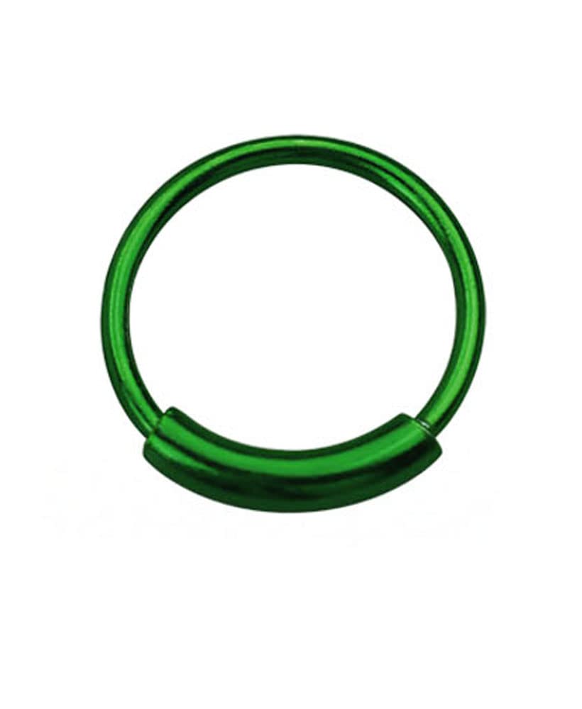 925 Sterling Silver Plated Nose Ring Hoop 1/4" - 7mm Green 22G