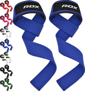 rdx lifting wrist straps for weightlifting, 5mm neoprene padded anti slip 60cm hand bar support grips, strength training equipment heavy duty workout bodybuilding powerlifting gym fitness, men women