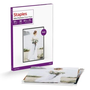 staples photo supreme paper, 8 1/2" x 11", double sided matte, 50/pack