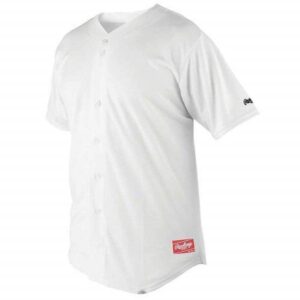 rawlings men's full button jersey with raglan sleeves (white, large)