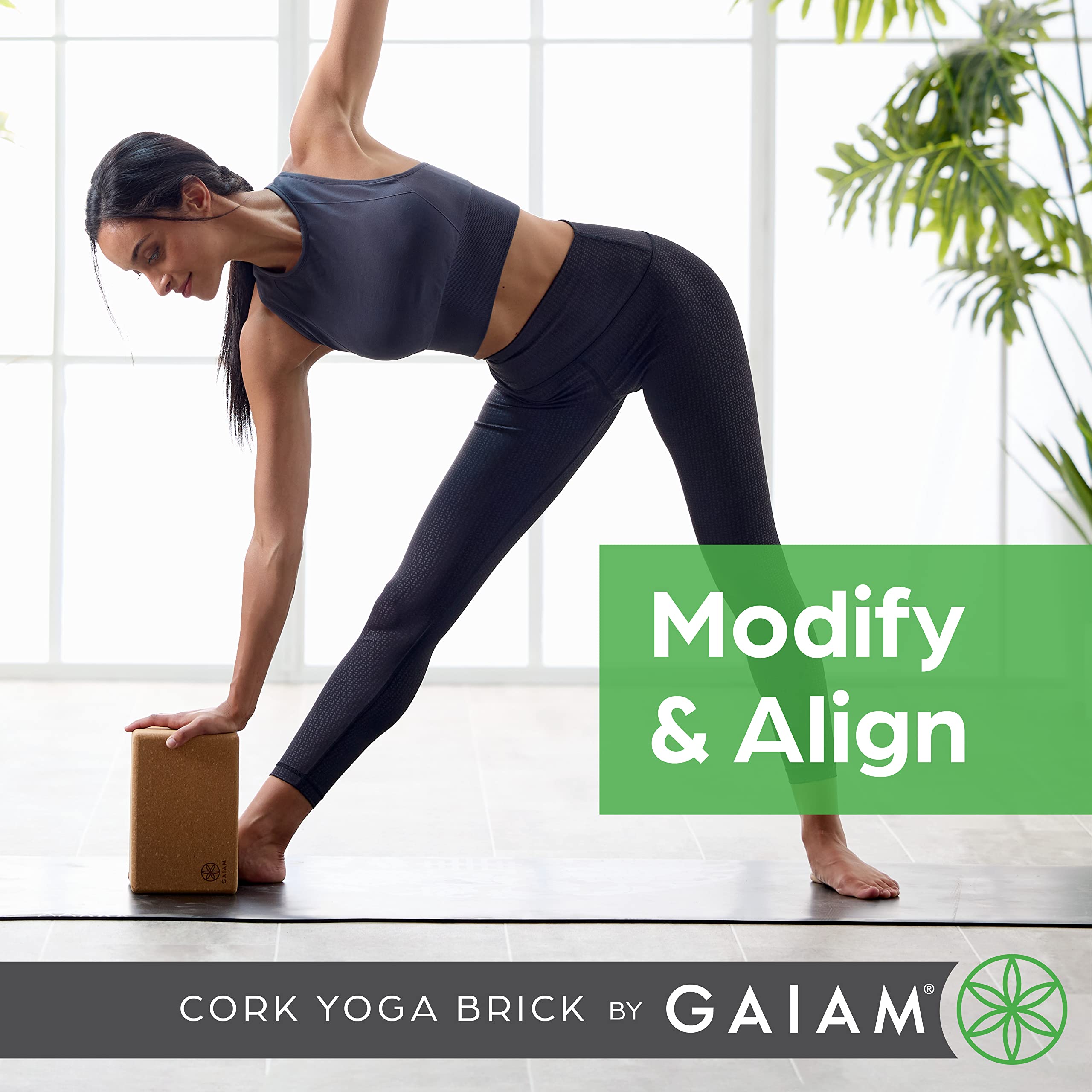 Gaiam Cork Yoga Block – 4x6x9 Inch, Natural Cork Block for Yoga, Pilates, Stretching, Balance, Gym, Home Workout, Meditation, Non-Slip, High-Density, Rounded Edges for Enhanced Poses and Flexibility