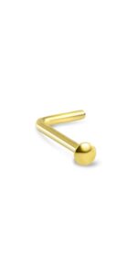 18k solid yellow gold right nose screw ring 1.5mm dome 22g