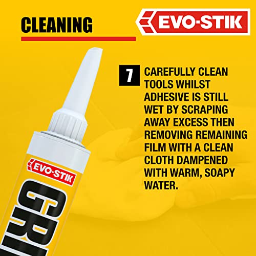 Evo-Stik GRIPFILL Solvent Free Adhesive, Multi-Purpose, High Strength, Gap Filling, Colour: White