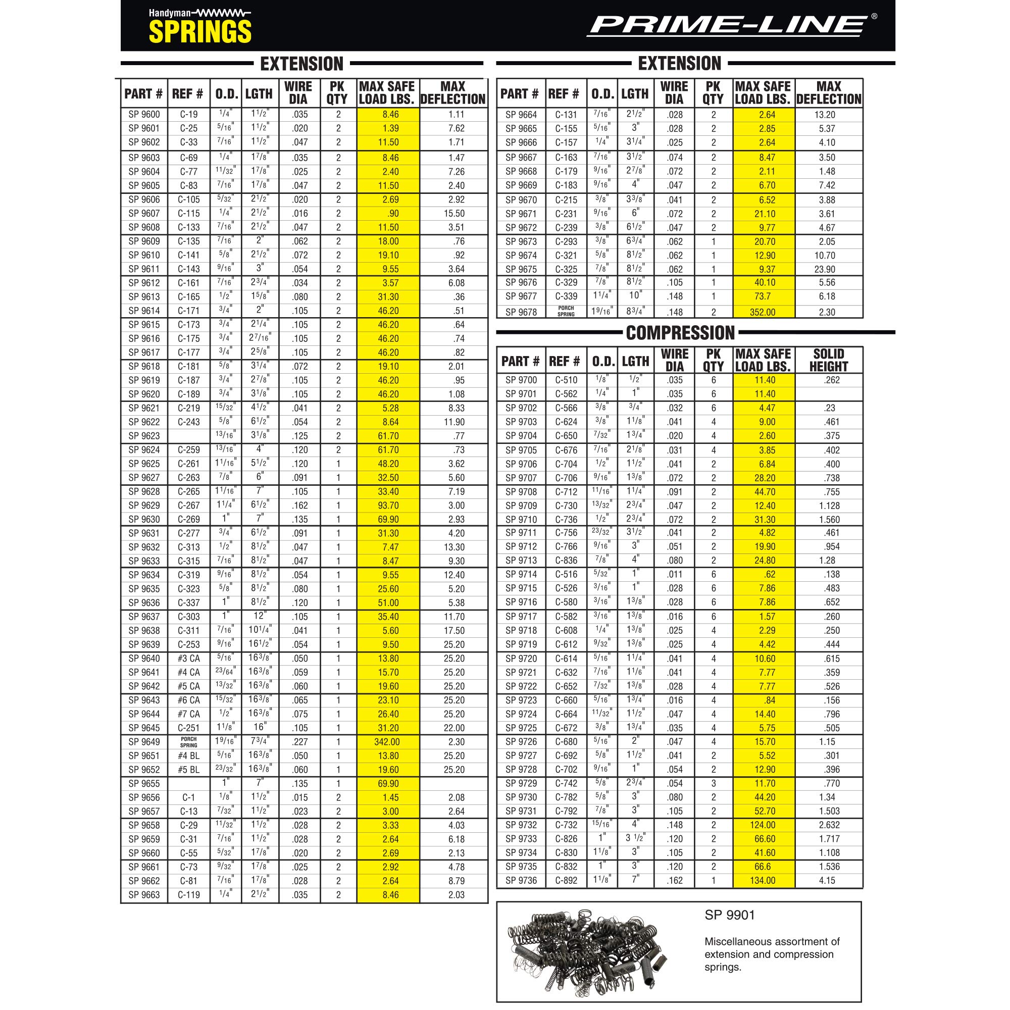 Prime-Line SP 9637 Extension Spring, Spring Steel Construction, Nickel-Plated Finish, 0.105 GA x 1 In. x 12 In., Single Loop Open (Single Pack)