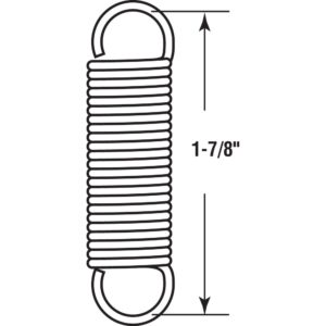 Prime-Line SP 9605 Extension Spring, Spring Steel Construction, Nickel-Plated Finish, 0.047 GA x 7/16 In. x 1-7/8 In., Closed Single Loop, (2 Pack)