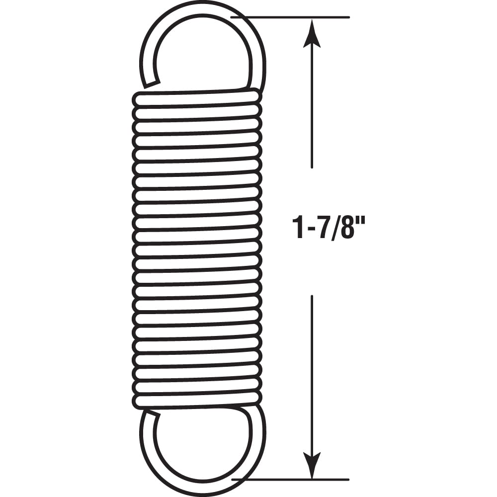 Prime-Line SP 9605 Extension Spring, Spring Steel Construction, Nickel-Plated Finish, 0.047 GA x 7/16 In. x 1-7/8 In., Closed Single Loop, (2 Pack)