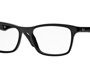 Ray-Ban RX5279 Square Prescription Eyeglass Frames, Black/Demo Lens, 55 mm