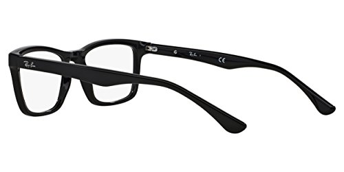 Ray-Ban RX5279 Square Prescription Eyeglass Frames, Black/Demo Lens, 55 mm