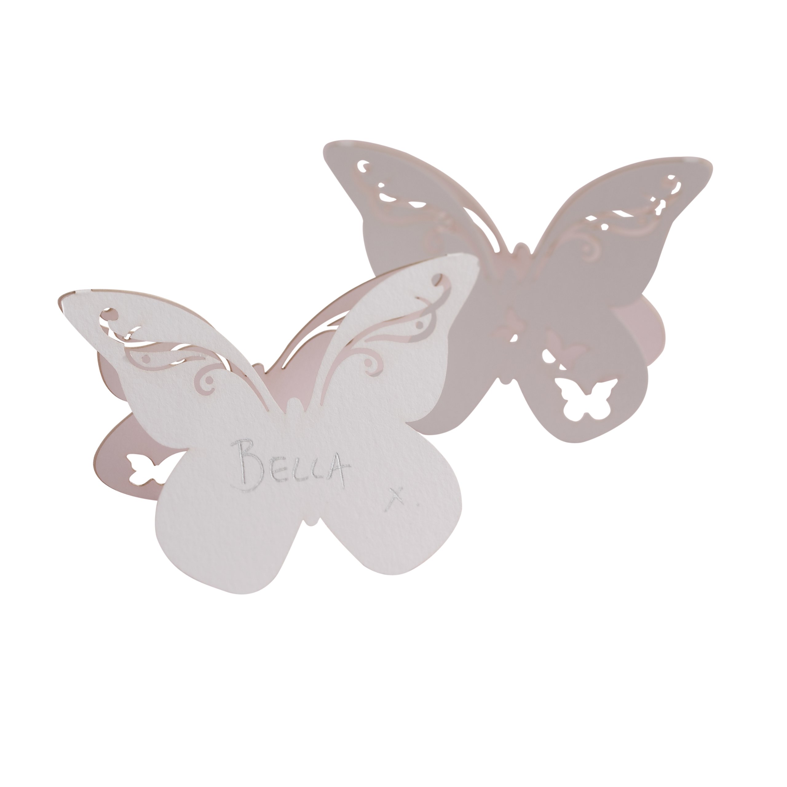 Ginger Ray Butterfly Laser Cut Place Cards (10 Pack), White