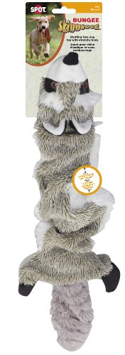 Ethical Pet SPOT Bungee Skinneeez | Stuffingless Plush Animal Toy for Dogs | Interactive Dog Toys | Raccoon | Expands 36" Long