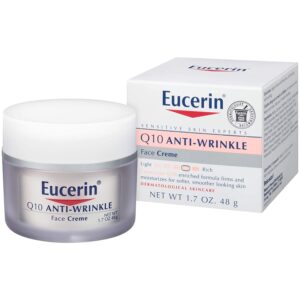 Eucerin Q10 Anti-Wrinkle Sensitive Skin Creme 1.70 Ounces each (Value Pack of 4)