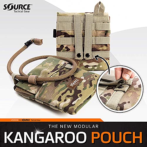 Source Tactical Kangaroo 1L Collapsible Widepac Hydration Bladder with Pouch - Leakproof Widepac Closure - Zero Taste and Virtually Self-Cleaning - 34oz