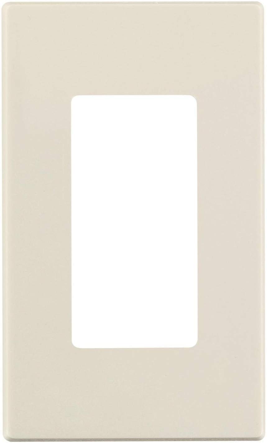 Leviton 80301-ST 1-Gang Decora Plus Wallplate Screwless Snap-On Mount, Light Almond, 20-Pack