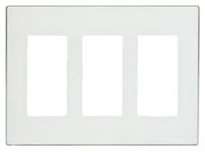 leviton 80311-sw 3-gang decora plus wallplate screwless snap-on mount, white, 10-pack