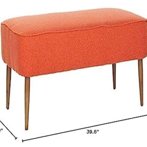 Safavieh Mercer Collection Clara Retro Orange Wool Bench