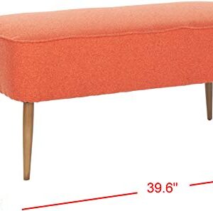 Safavieh Mercer Collection Clara Retro Orange Wool Bench