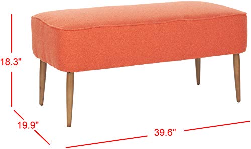 Safavieh Mercer Collection Clara Retro Orange Wool Bench