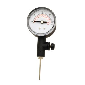 AGORA Pressure Gauge with Built-in Release Valve for Basketballs, Footballs, Volleyballs, and Soccer Balls - Reads up to 20 lbs of Pressure - Black