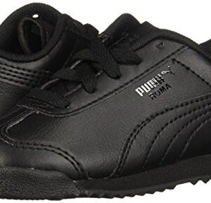 PUMA unisex child Roma Basic Sneaker, Black/Black, 7 Toddler US