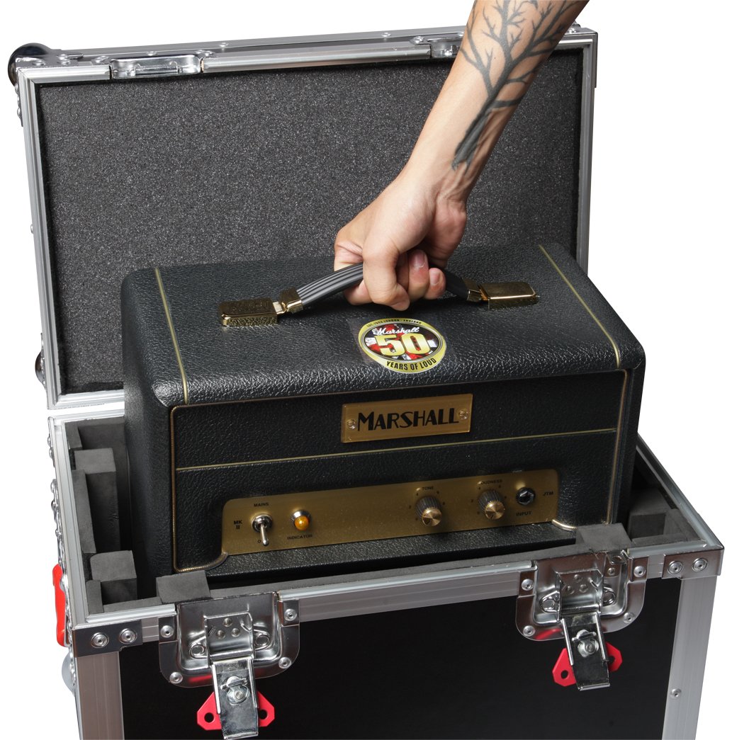 Gator Cases G-TOUR Series ATA Style Road Case for Mini Electric Guitar Amp Heads Such as Marshall JTM1H - Equipped with Heavy Duty Latches and Spring Loaded Handles; (G-TOURMINIHEAD2)