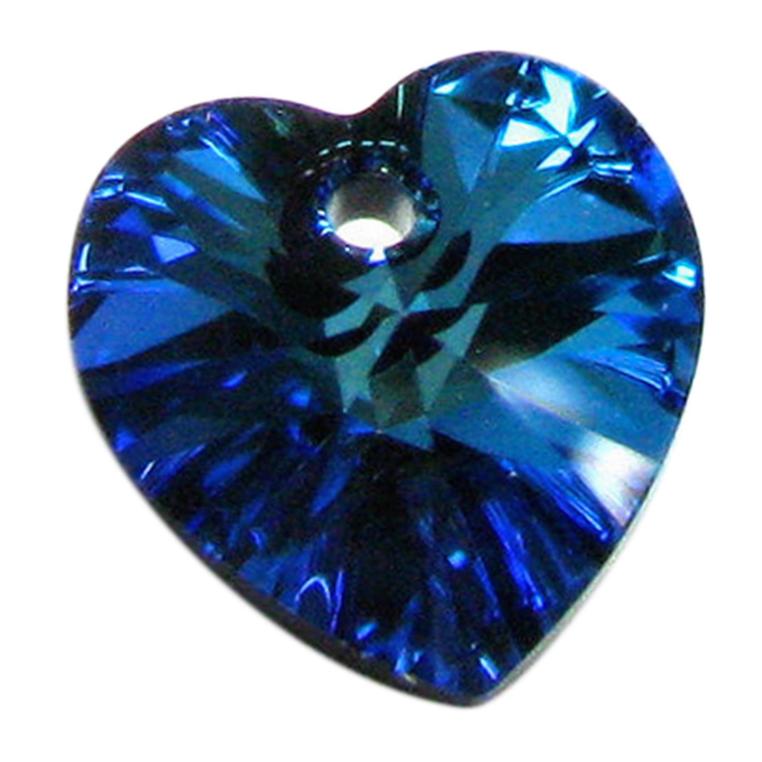 2 pcs Austria Xilion Crystal Heart Charm Pendant Bermuda Blue 14mm 6228 / Findings/Austrian Elements