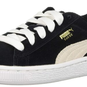 PUMA Suede Junior Sneaker (Little Kid/Big Kid) , Black/White, 7 M US Big Kid