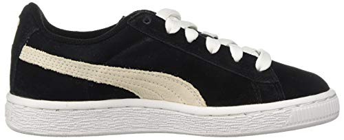 PUMA Suede Junior Sneaker (Little Kid/Big Kid) , Black/White, 7 M US Big Kid