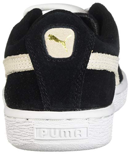 PUMA Suede Junior Sneaker (Little Kid/Big Kid) , Black/White, 7 M US Big Kid