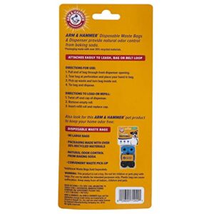 Arm & Hammer Dog Bone Shape Dog Poop Bag Dispenser With 30 Count Dog Poop Bags With Activated Baking Soda, 9 x 14 Inches, Assorted Colors