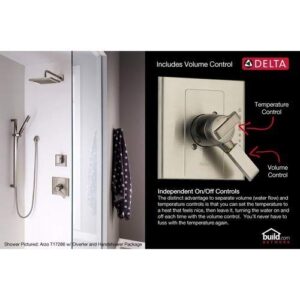 Delta Faucet Trinsic 17 Series Dual-Function Shower Valve Trim Kit Gold, Shower Handle, Delta Shower Trim Kit, Champagne Bronze T17059-CZ (Valve Not Included)