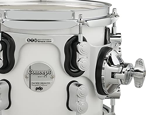 PDP By DW 7-Piece Concept Maple Shell Pack with Chrome Hardware Pearlescent White