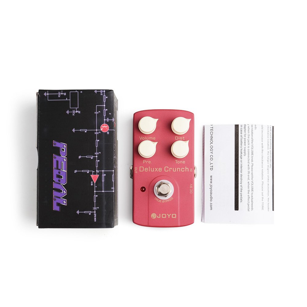 JOYO JF-39 Deluxe Crunch Distortion Guitar Effect Pedal - True Bypass, DC 9V and Battery Supported