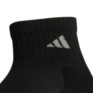 adidas Men's Athletic Cushioned Quarter Socks (with Arch Compression for a Secure fit (6-Pair), Black/Aluminum 2, Large