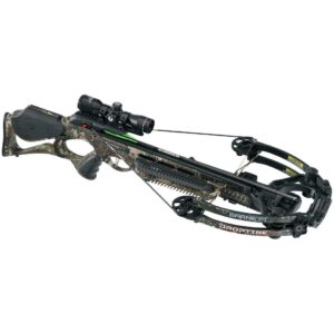 BARNETT Droptine STR Intelligent 380 Foot Per Second TriggerTech Hunting Crossbow Package with Hunting Accessories, TrueTimber Strata Camo