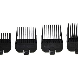 Andis 4 Piece Animal Comb Set; Sizes: 1/8", 1/4", 3/8", 1/2", Black, 21318, (pack of 4)