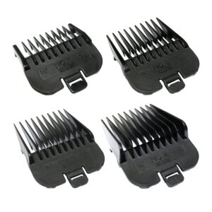 Andis 4 Piece Animal Comb Set; Sizes: 1/8", 1/4", 3/8", 1/2", Black, 21318, (pack of 4)