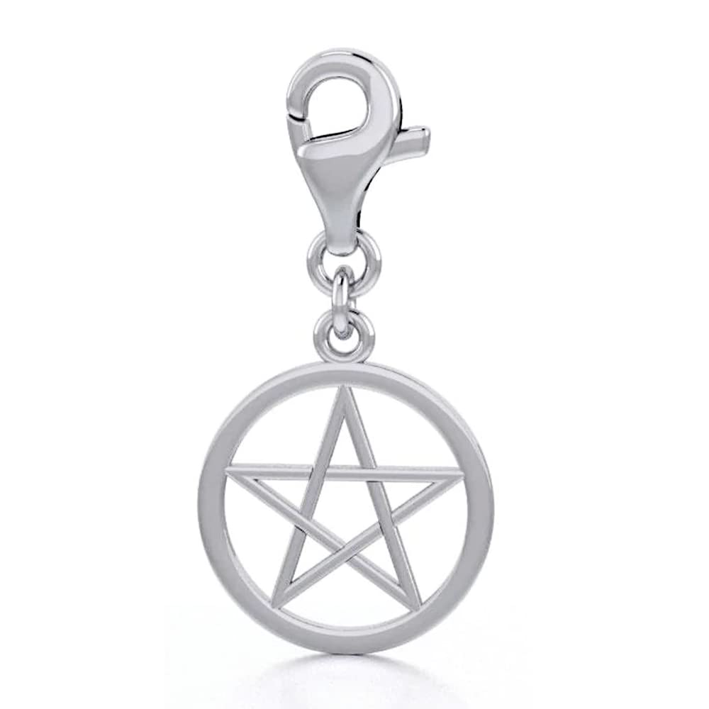 Moonlight Mysteries Sterling Silver Clip On Pentacle Pentagram Symbol Charm