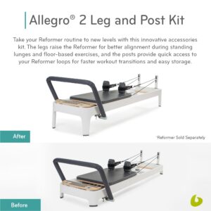 Balanced Body Allegro 2 Leg and Post Kit, Pilates Reformer Accessories, Workout Equipment for Home or Pilates Studio Use