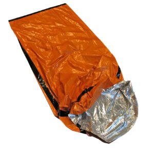 SE Heavy Duty Emergency Aluminized PE Sleeping Bag, 84" x 36", Orange - Ideal for Camping, Hiking, and Survival Kits - EB122OR