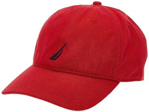 nautica men's twill 6-panel cap,deck red,one size