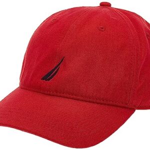 Nautica Men's Twill 6-Panel Cap,Deck Red,One Size