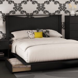 South Shore Step One 4-Piece Bedroom Set Pure Black, Contemporary