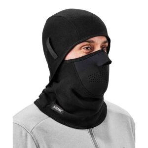 Ergodyne Mens Face Mask - 2-pc Fleece Neoprene Balaclava, Black