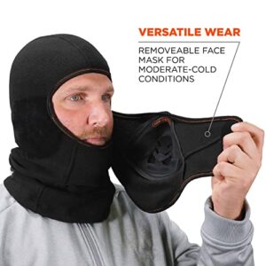 Ergodyne N-Ferno 6970 Balaclava with Detachable Heat Exchanger Face Mask, Winter Ski Mask, Black