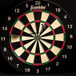 Franklin Sports Bristle Dart Board - Professional Steel Wire Dartboard - Regulation Sized 18" Inch Steel Tip Darts Board - Self Healing Sisal Dartboard for Adults