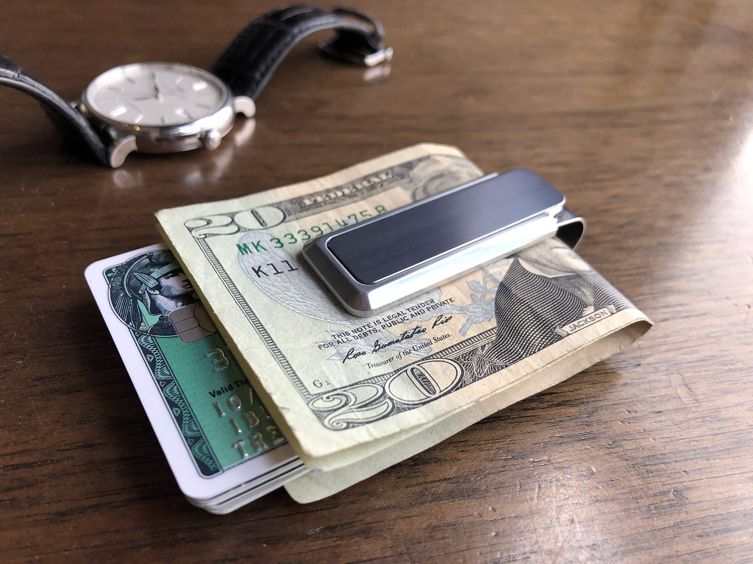 M-Clip Money Clip (Natural) - Minimalist Slim Wallet Alternative for Front Pocket Carry - Cash and Credit Card Holder for Men