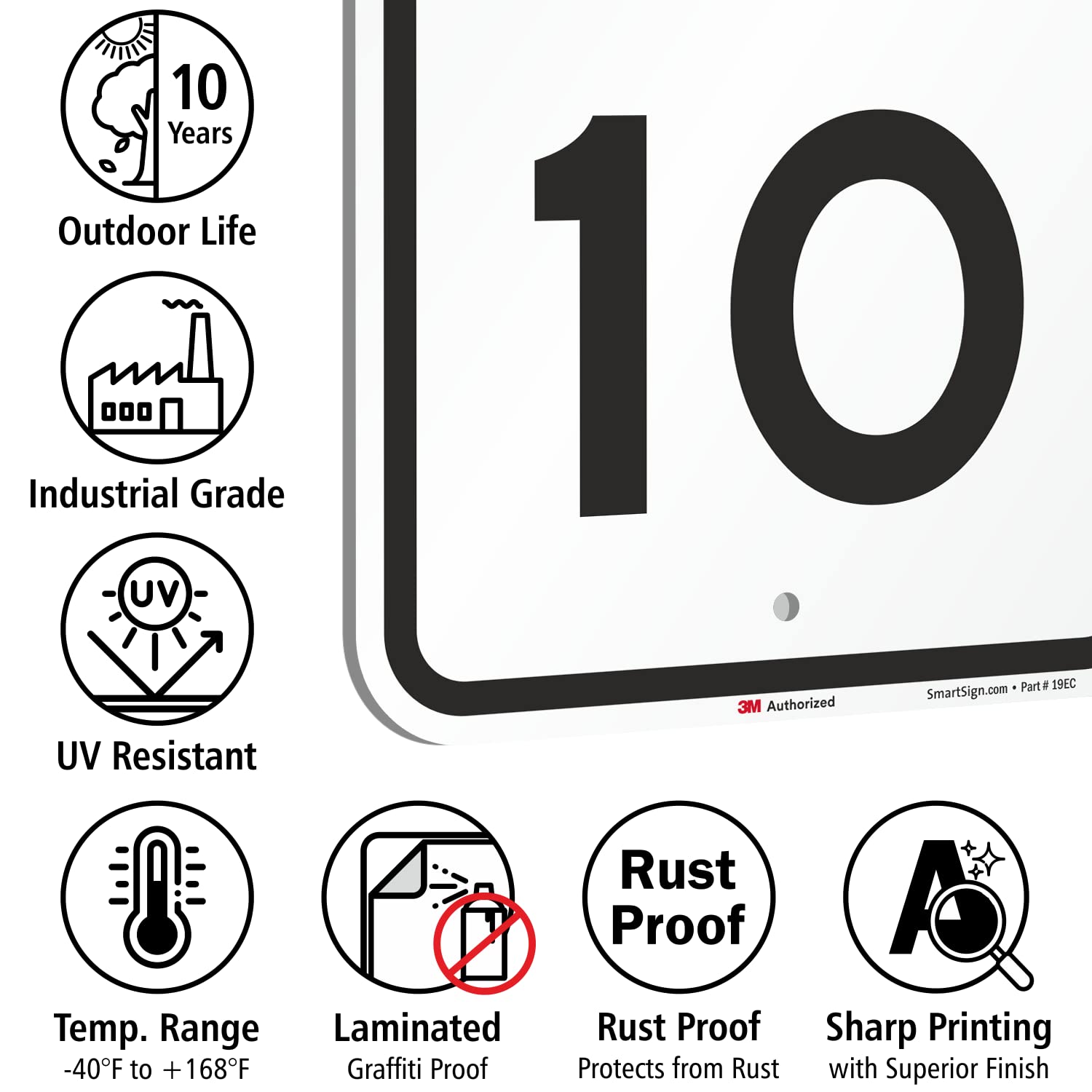 SmartSign-K-2081-EG "Speed Limit 10 MPH" Sign | 12" x 18" 3M Engineer Grade Reflective Aluminum