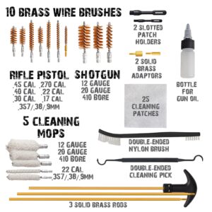 Wild Shot Deluxe Gun Cleaning Kit in Patented Bullet-Shaped Case, Cleaning Tools for Handguns, Shotguns and Rifles