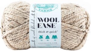 lion brand wool ease thick and quick yarn (3-pack) oatmeal 640-123