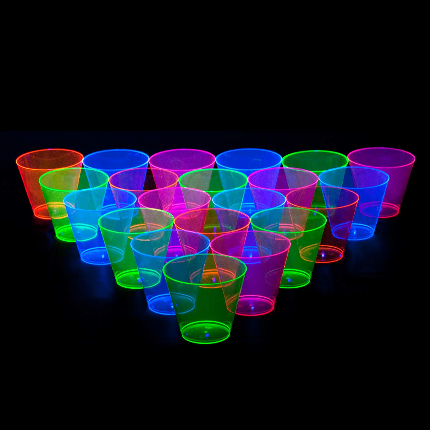 Party Essentials Plastic Cups, 100-Count, Assorted Neon